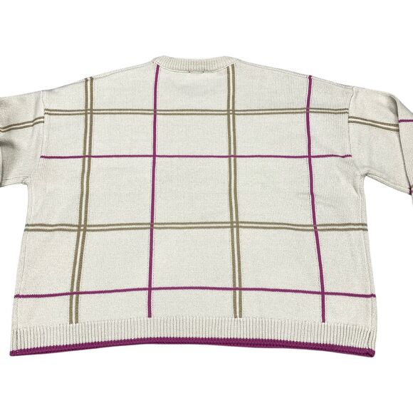 Splendid Womens Plaid Knit Crew Neck Sweater Top Size Large MSRP $148 - Picture 14 of 16